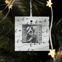 FA LA LA White Calligraphy Weihnachts-Foto