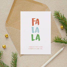 Fa La La White Holiday Card Feiertagskarte