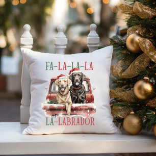 FA LA LABRADOR DOG RED TRUCK MURRY CHRISTMAS KISSEN