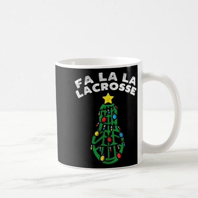 Fa La Lacrosse Funny Christmas Lax Player Goalie T Kaffeetasse (Rechts)