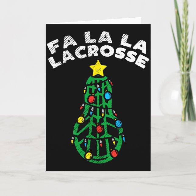 Fa La Lacrosse Funny Christmas Lax Player Goalie T Karte (Vorderseite)