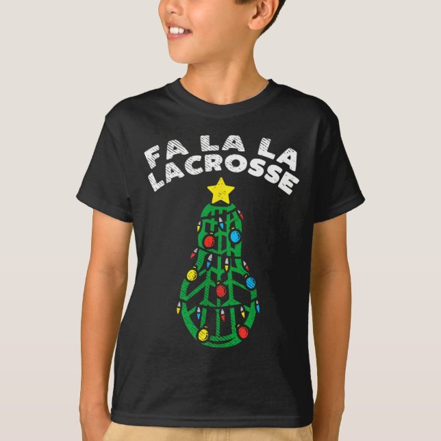 Fa La Lacrosse Funny Christmas Lax Player Goalie T T-Shirt (Vorderseite)