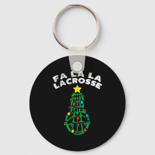 Fa La Lacrosse Lustiges Weihnachts-Lax-Spieler Tor Schlüsselanhänger
