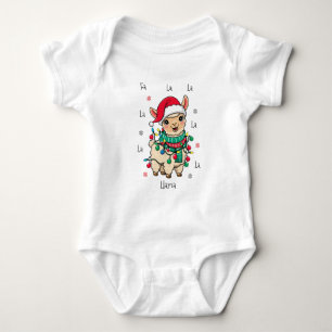 Fa La Llama Baby - Funny Christmas Llama Strampler