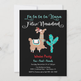 Fa la Llama Feliz Navidad Party Einladung