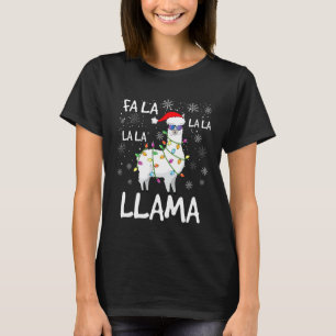 Fa La Llama Frauen Männer Kinder Llama Weihnachten T-Shirt