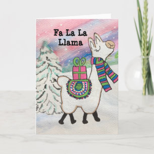 Fa La Llama Fun Moderne Ferienkarte Feiertagskarte