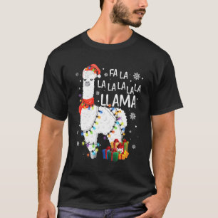 Fa La Llama Funny Christmas Lllama Lo T-Shirt