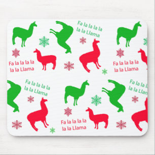 Fa la Llama Funny Holidays Festliches Weihnachten Mousepad