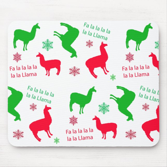 Fa la Llama Funny Holidays Festliches Weihnachten Mousepad (Vorne)