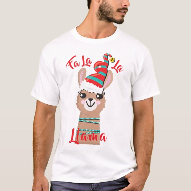 Fa la llama hässlicher Weihnachtspulli T - Shirt (Vorderseite)