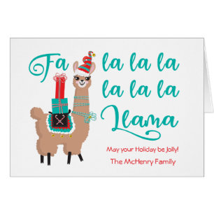 Fa la Llama Holiday Grußkarte