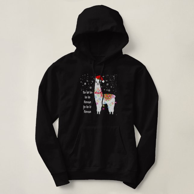 Fa La Llama Llama Weihnachten Frauen Männer Kinder Hoodie (Design vorne)
