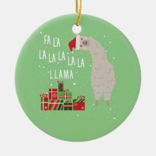 Fa La Llama Shirt - Llama Christmas Keramik Ornament