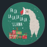 Fa La Llama Shirt - Llama Christmas Runder Aufkleber<br><div class="desc">Fa La Llama Shirt - Llama Christmas</div>