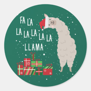 Fa La Llama Shirt - Llama Christmas Runder Aufkleber