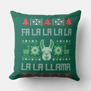 Fa La Llama Shirt - Ugly Christmas Sweater Llam Kissen