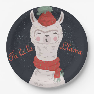 Fa la Llama Weihnachten Pappteller