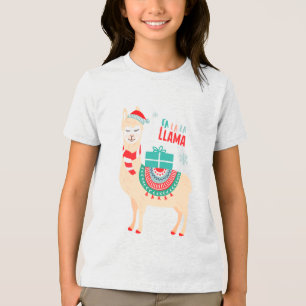 Fa La Llama   Weihnachten Tri-Blend Shirt