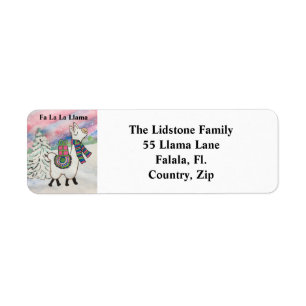 Fa La Llama Whimsical Christmas Address Labels