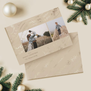 Fa La Magical Gold Weihnachtslied Zwei Fotos Feiertagskarte