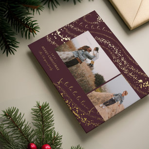 Fa La Magical Gold Weihnachtslied Zwei Fotos Folien Feiertagskarte