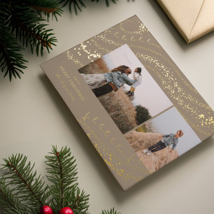 Fa La Magical Gold Weihnachtslied Zwei Fotos Folien Feiertagskarte