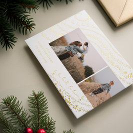 Fa La Magical Gold Weihnachtslied Zwei Fotos Folien Feiertagskarte