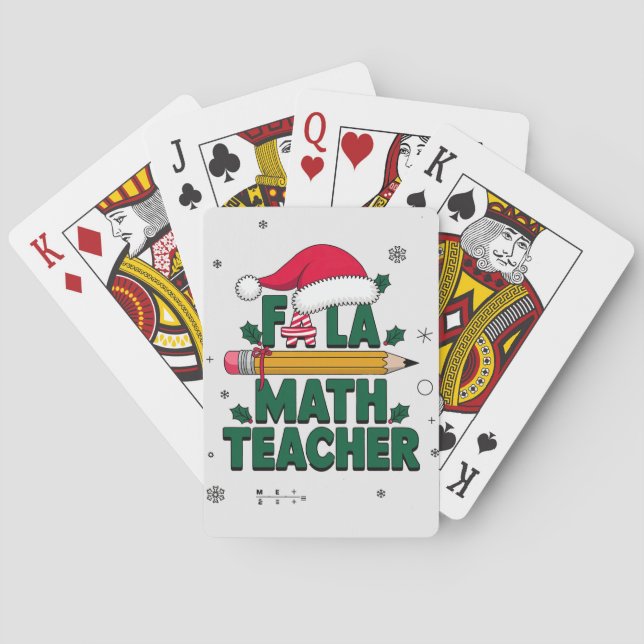 Fa La Math Teacher Weihnachtsgeschenk Idee Spielkarten (Rückseite)