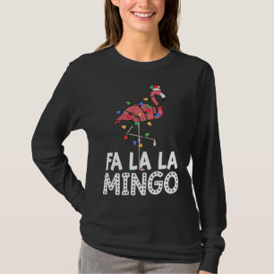 Fa La Mingo Flamingo Weihnachtsbaum Lichter Trop T-Shirt