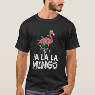 Fa La Mingo Flamingo Weihnachtsbaum Lichter Trop T-Shirt