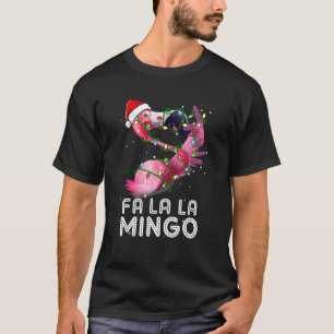 Fa La Mingo Flamingo Weihnachtsbaum Lichter Trop T-Shirt