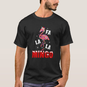 Fa La Mingo Flamingo Weihnachtsbaum Lichter Trop T-Shirt