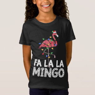 Fa La Mingo Flamingo Weihnachtsbaum Lichter Trop T-Shirt