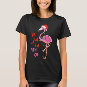 Fa La Mingo Flamingo Weihnachtsfeier Tropical Xmas T-Shirt