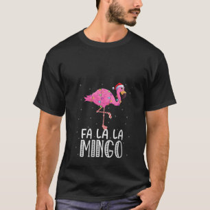 Fa La Mingo Flamingo Xmas Tree Lights Tropical T-Shirt