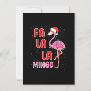 Fa la Mingo Niedlich Pink Flamingo Weihnachtsmannm Einladung