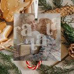 Fa La Overlay Typografy' Foto Weihnachten Ornament Aus Glas<br><div class="desc">Dekorieren Sie Ihre Zuhause in dieser Urlaubssaison mit diesem modernen Weihnachtsglas-Ornament. Design zeigt den Text Fa La La in einer transparenten Typografie,  überlegt eine Fotografie Ihrer Wahl. Fügen Sie einfach Familiennamen und Viola hinzu!</div>
