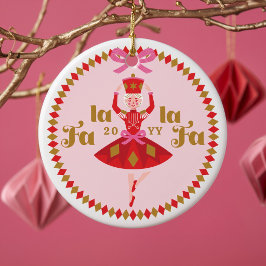 Fa La Pink Nussknacker-Ballett-Familienfoto-Andenk Keramik Ornament