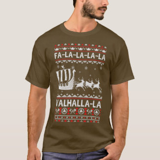 Fa La Valhalla Viking Ship Ugly Weihnachten Weihna T-Shirt