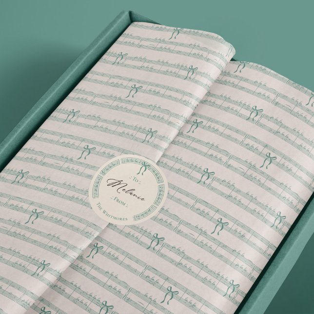 Fa La Vintag Sheet Musiknotens Christmas Carol Seidenpapier (Fa La La Vintage Sheet Music Notes Christmas Carol)