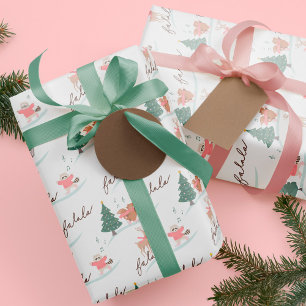 Fa La Winter Wonderland Forest Woodland Tiere Geschenkpapier