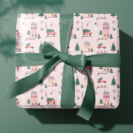 Fa La Zuhause für die Ferienstadt & Pink Retro Van Geschenkpapier