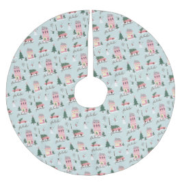 Fa La Zuhause für die Ferienstadt & Pink Retro Van Polyester Weihnachtsbaumdecke