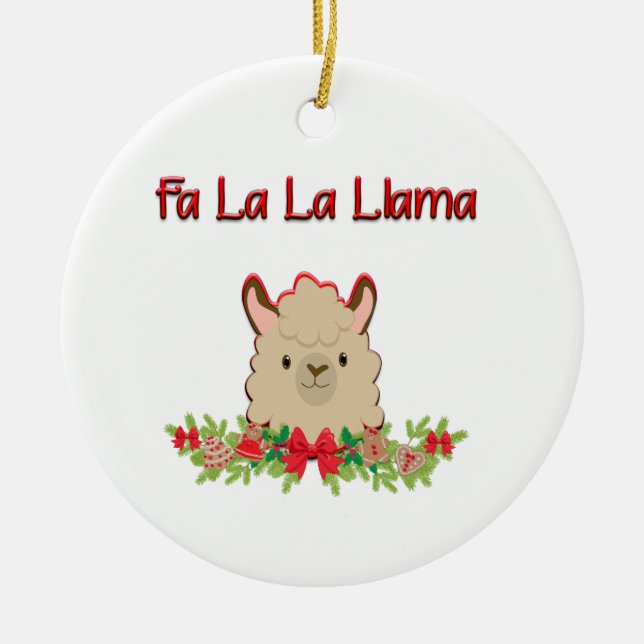 Fa-Lala Lama Keramik Ornament (Vorne)