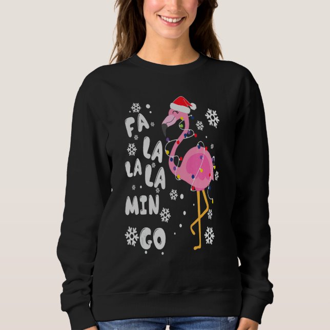 Fa Lala Mingo Flamingo Weihnachten Weihnachten Wei Sweatshirt (Vorderseite)