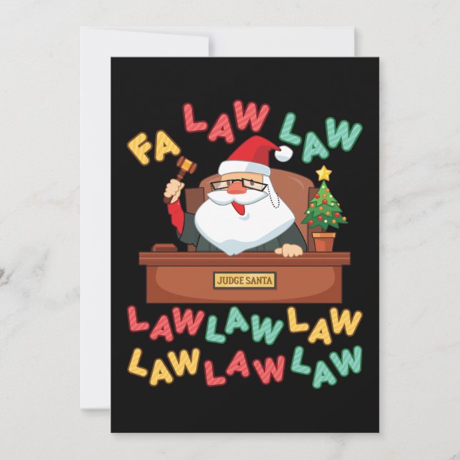 Fa Law Funny Lawyer Weihnachtsrichter Feiertagskarte (Vorderseite)