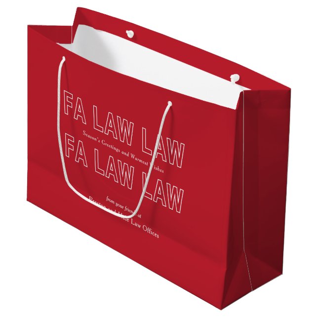 Fa Law Law Funny Lawyer Joke Christmas Große Geschenktüte (Vorderseite Schrägansicht)