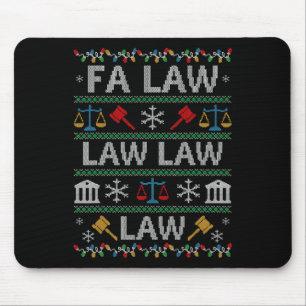 Fa Law Law Vintage Anwalt hässlicher Weihnachtspul Mousepad