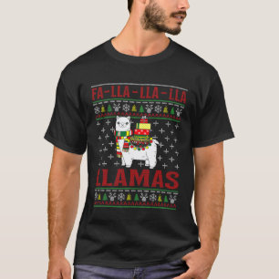 Fa Lla Lla Lama Süß Hässliches Weihnachten Lama L T-Shirt